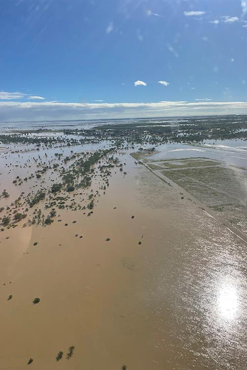 Floodplain full of water