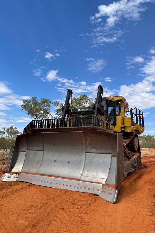 bulldozer on red dirt