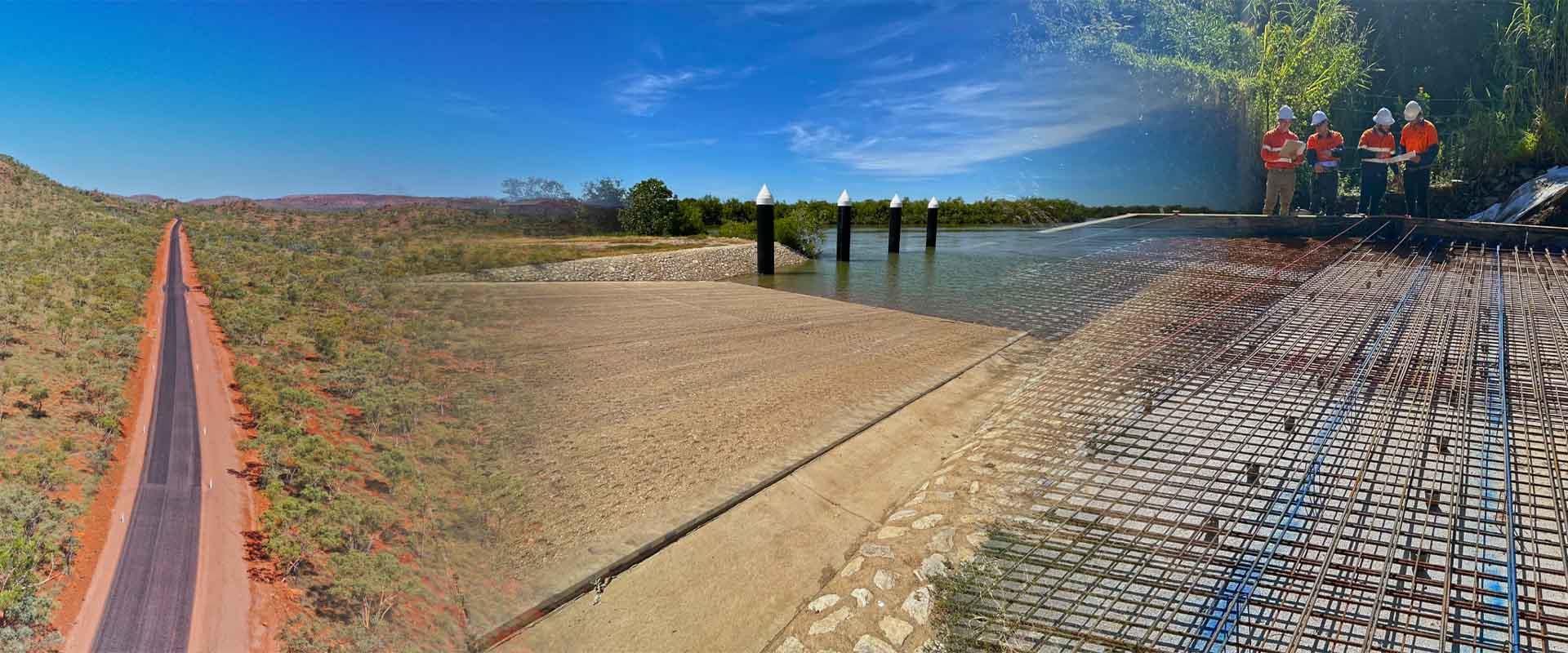 engineers looking at boatramp