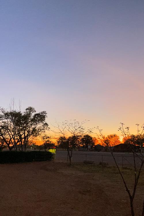 sunset in the outback